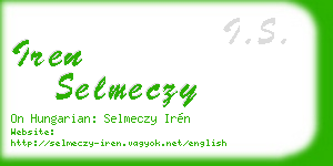 iren selmeczy business card