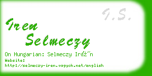 iren selmeczy business card